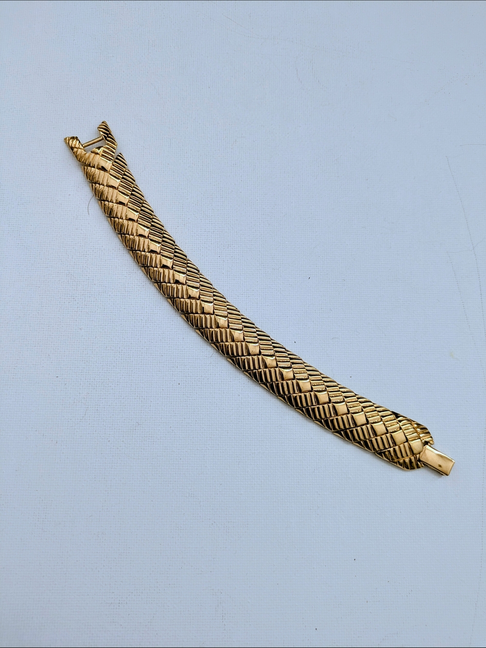 Vintage Oscar De La Renta Woven Gold Plated Link Bracelet